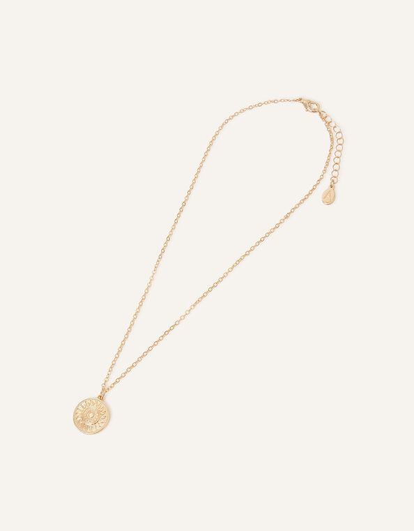 Filigree Coin Necklace, Gold (GOLD), large