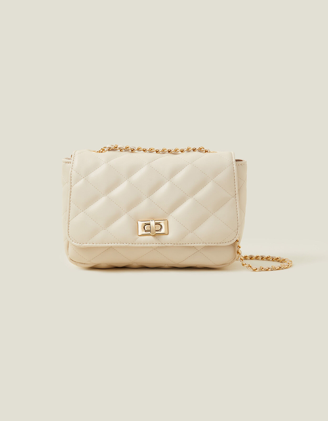 Quilted Cross Body Bag Cream