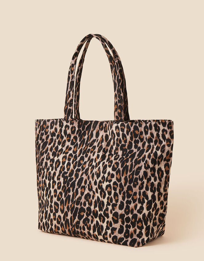Leopard Canvas Shopper Bags, , large