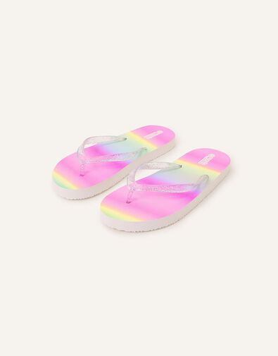 Girls Rainbow Ombre Flip Flops, Multi (BRIGHTS-MULTI), large