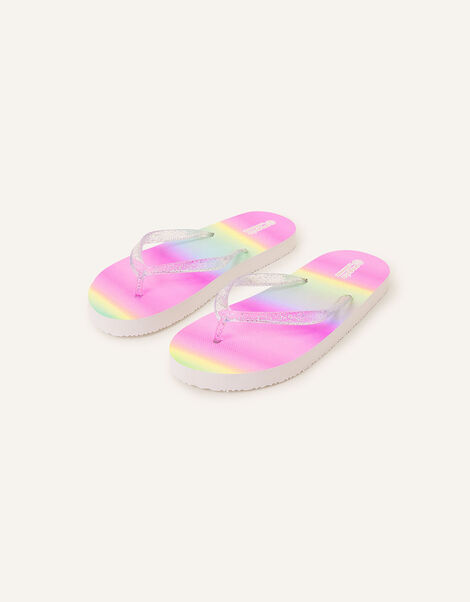 Girls Rainbow Ombre Flip Flops, Multi (BRIGHTS-MULTI), large