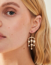 Textured Chandelier Earrings Gold, , large
