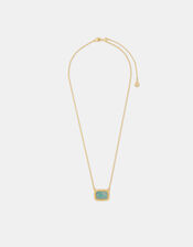 14ct Gold-Plated Amazonite Slice Pendant Necklace, , large