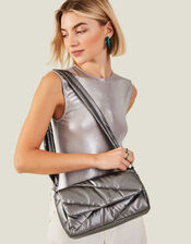 Metallic Cross-Body Bag, Silver (SILVER), large