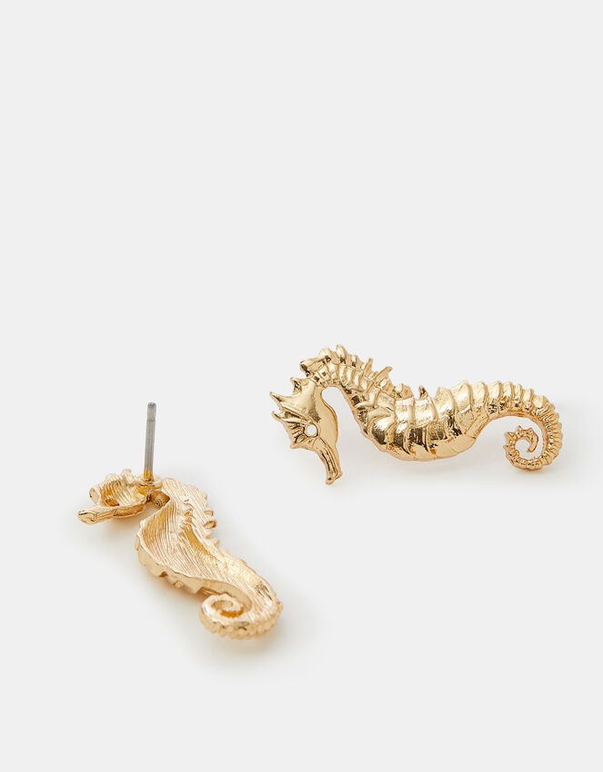 Seahorse Stud Earrings, , large