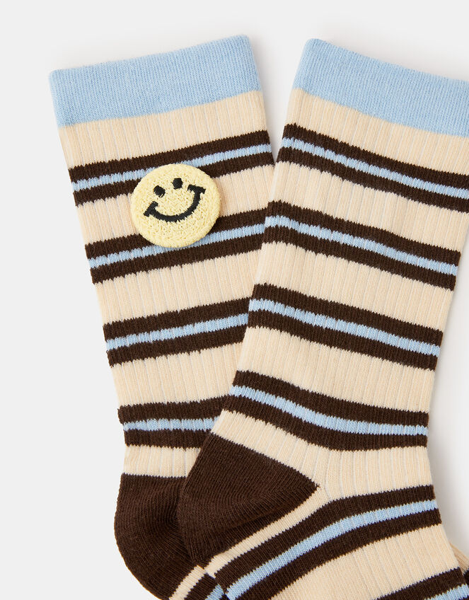 Smile Face Stripe Socks, , large
