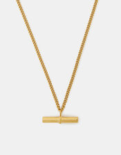 Stainless Steel T-Bar Pendant Necklace, , large