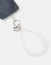 Iridescent Beaded Wrist Phone Strap, , large