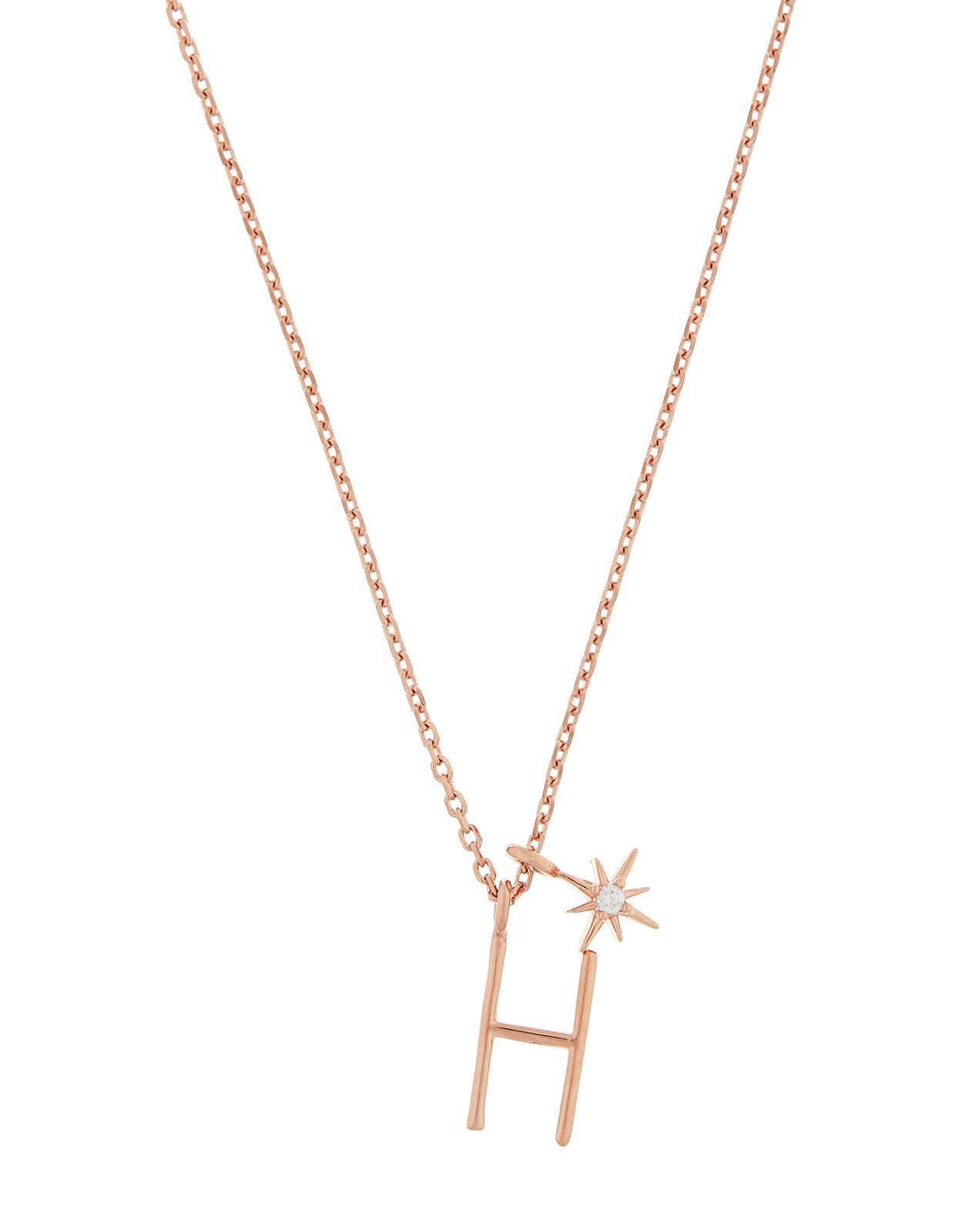 Rose Gold-Plated Initial Star Necklace 