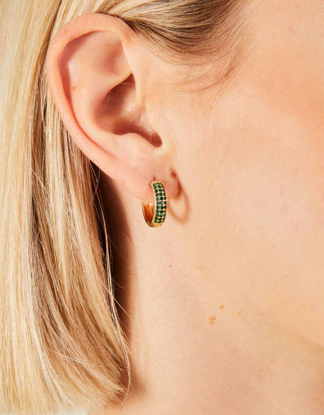 Gem Mini Hoop Earrings, , large