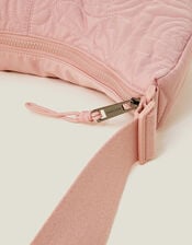 Large Floral Quilted Sling Bag, Pink (BLUSH), large