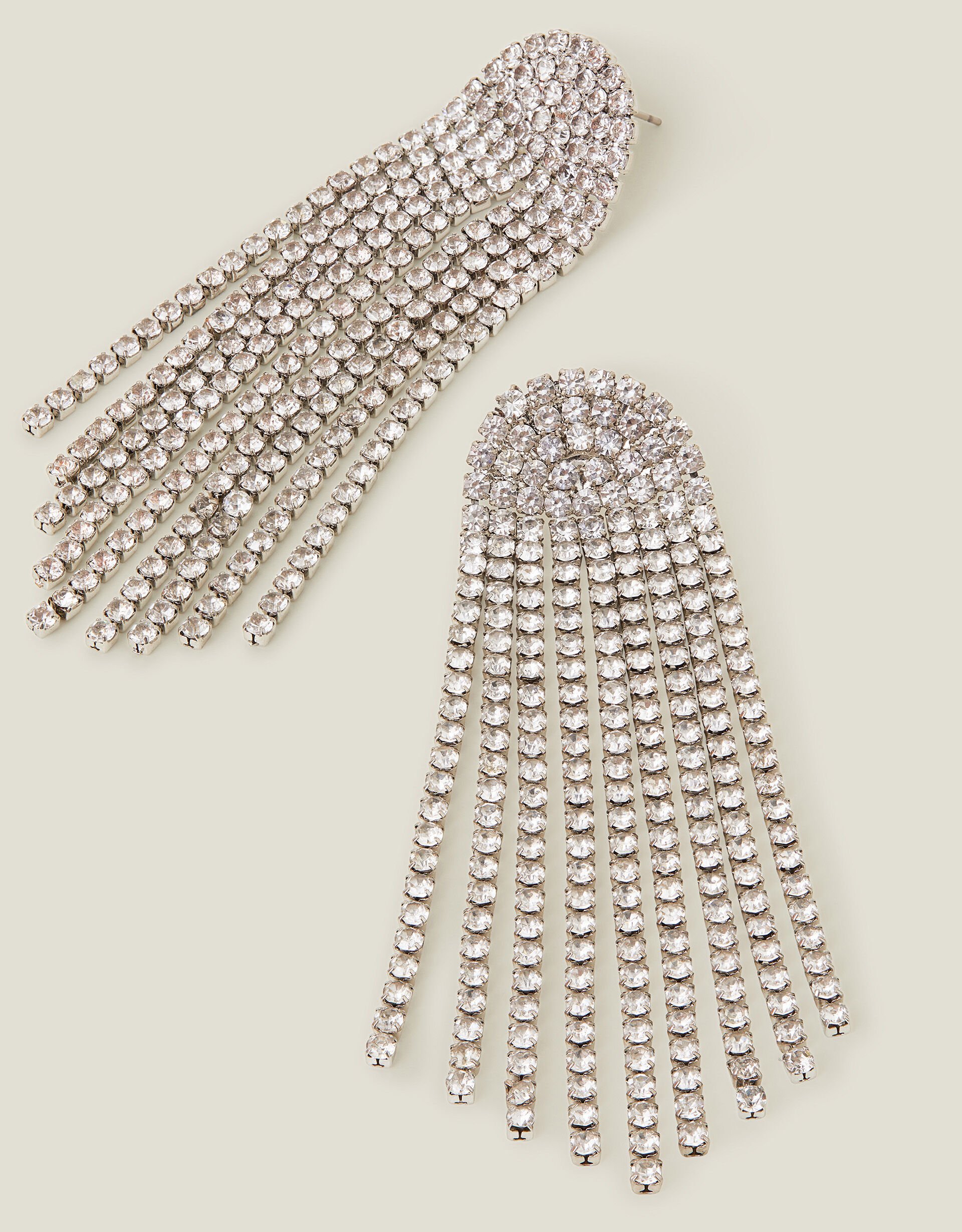 Silver chain tassel earrings top