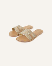 Bella Beaded Sliders, Gold (GOLD), large