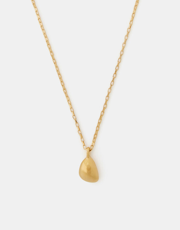 Stainless Steel Molten Nugget Pendant Necklace, , large