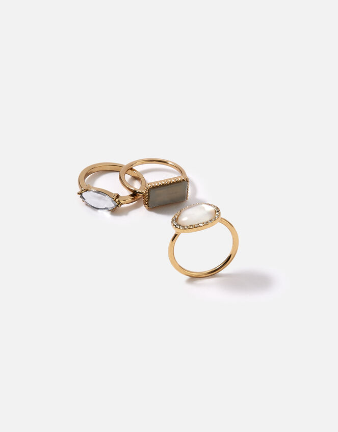 Moonstone Ring Set, Multi (PASTEL-MULTI), large