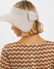 Bow Stripe Packable Sun Visor Natural, , large