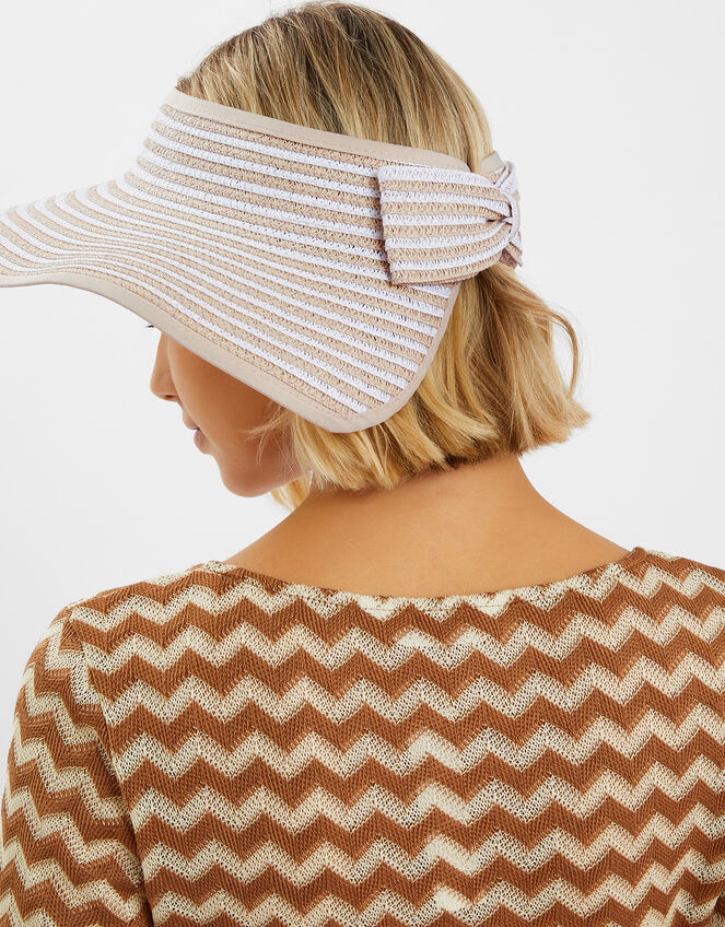 Bow Stripe Packable Sun Visor Natural, , large