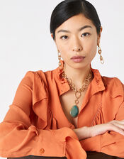 Stone Pendant Collar Necklace, , large