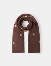 Heart Embroidered Blanket Scarf, , large