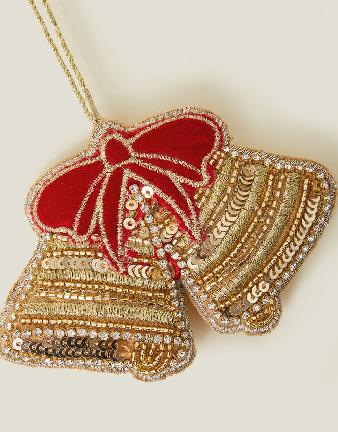 Embroidered Bells Christmas Tree Decoration, , large
