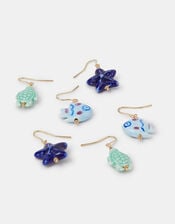 3-Pack Sea Life Ceramic Drop Earrings, , large