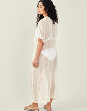 Floral Embroidered Kaftan, Cream (CREAM), large