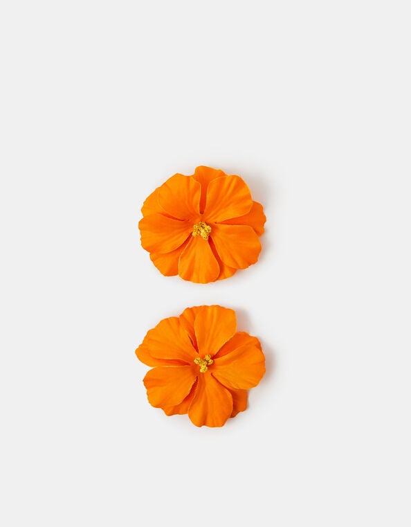 2-Pack Hibiscus Snap Clips, Orange (ORANGE), large