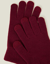 Super-Stretchy Touchscreen Gloves, Red (BURGUNDY), large