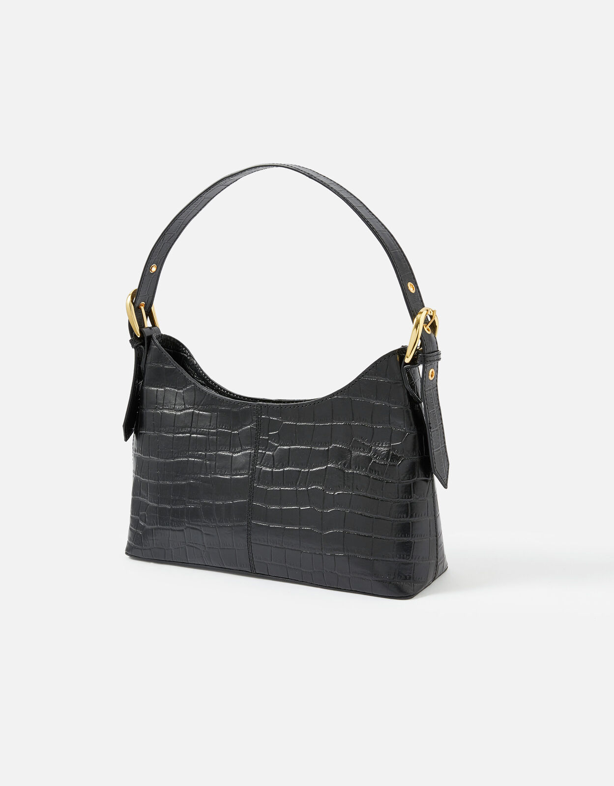 Leather croc shoulder bag hot sale