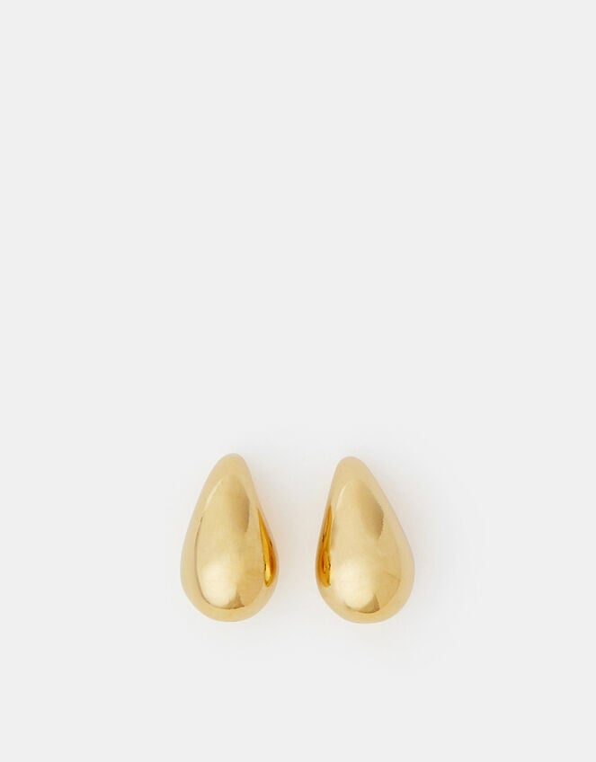 14ct Gold-Plated Molten Stud Earrings, , large