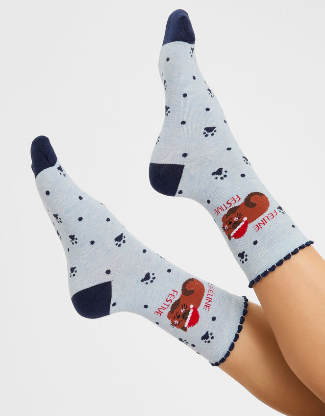 Christmas Cat Socks, , large