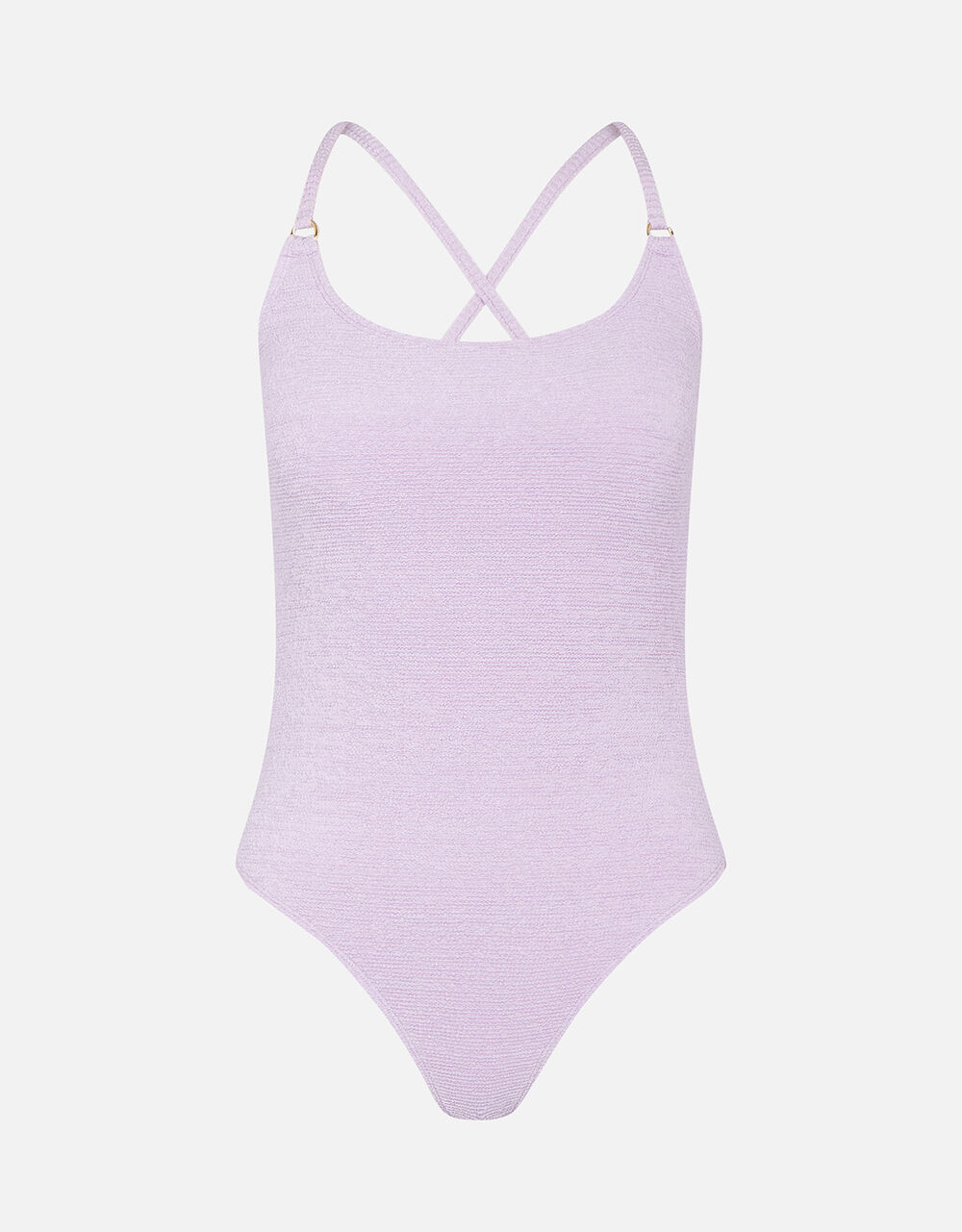 Crinkle Scoop Neck Swimsuit Purple Swimsuits Accessorize UK