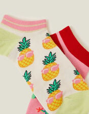 2-Pack Frog and Pineapple Trainer Socks, , large