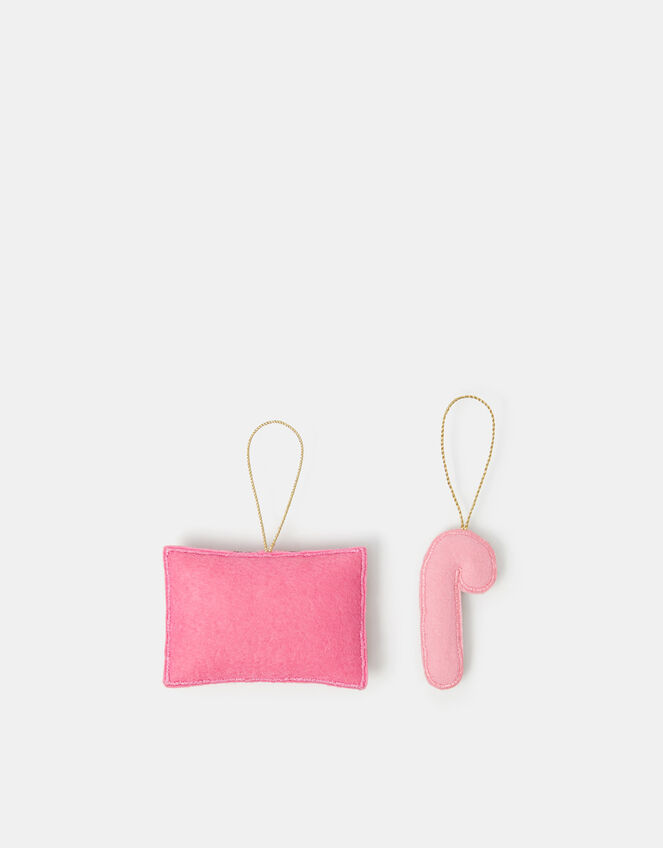 2-Pack Candy Cane & Letter Christmas Tree Decorations, , large