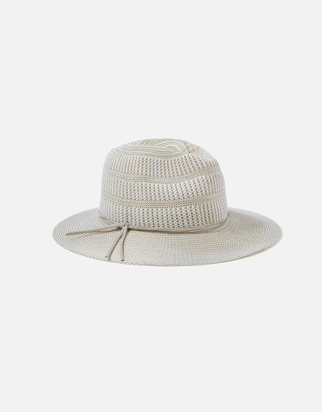 Packable Fedora Hat, Grey (LIGHT GREY), large