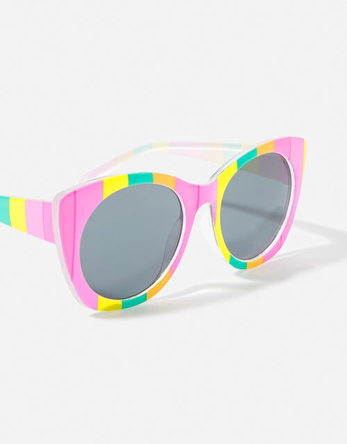 Girls Rainbow Stripe Sunglasses, , large