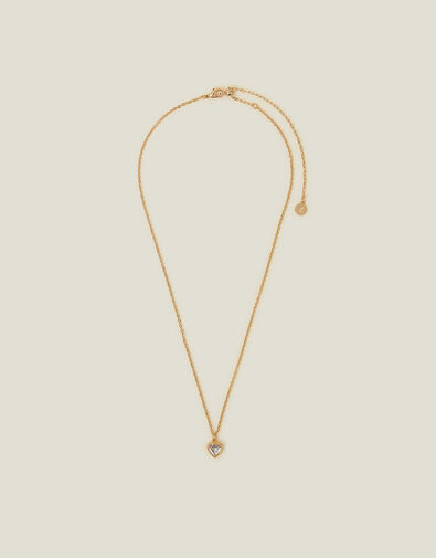 14ct Gold-Plated Sparkle Heart Necklace, , large