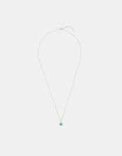 Sterling Silver Healing Stone Pendant Necklace, Blue (BLUE), large