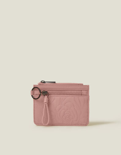 Quilted Nylon Card Holder, Pink (BLUSH), large