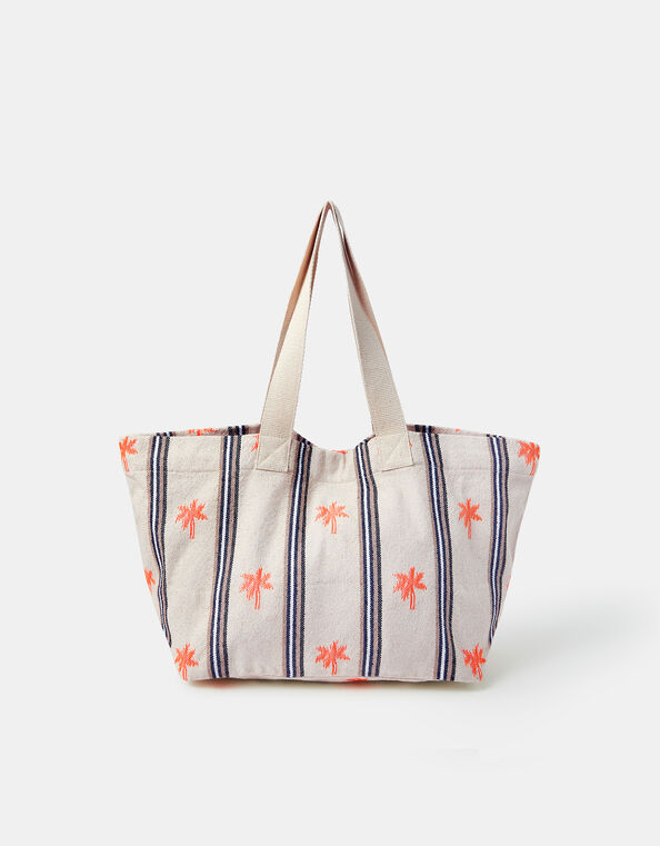 Palm Stripe Tote Bag, , large