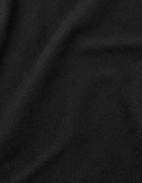 Plain Tassel Scarf Black, Black (BLACK), large