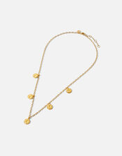 14ct Gold-Plated Molten Coin Station Necklace, , large