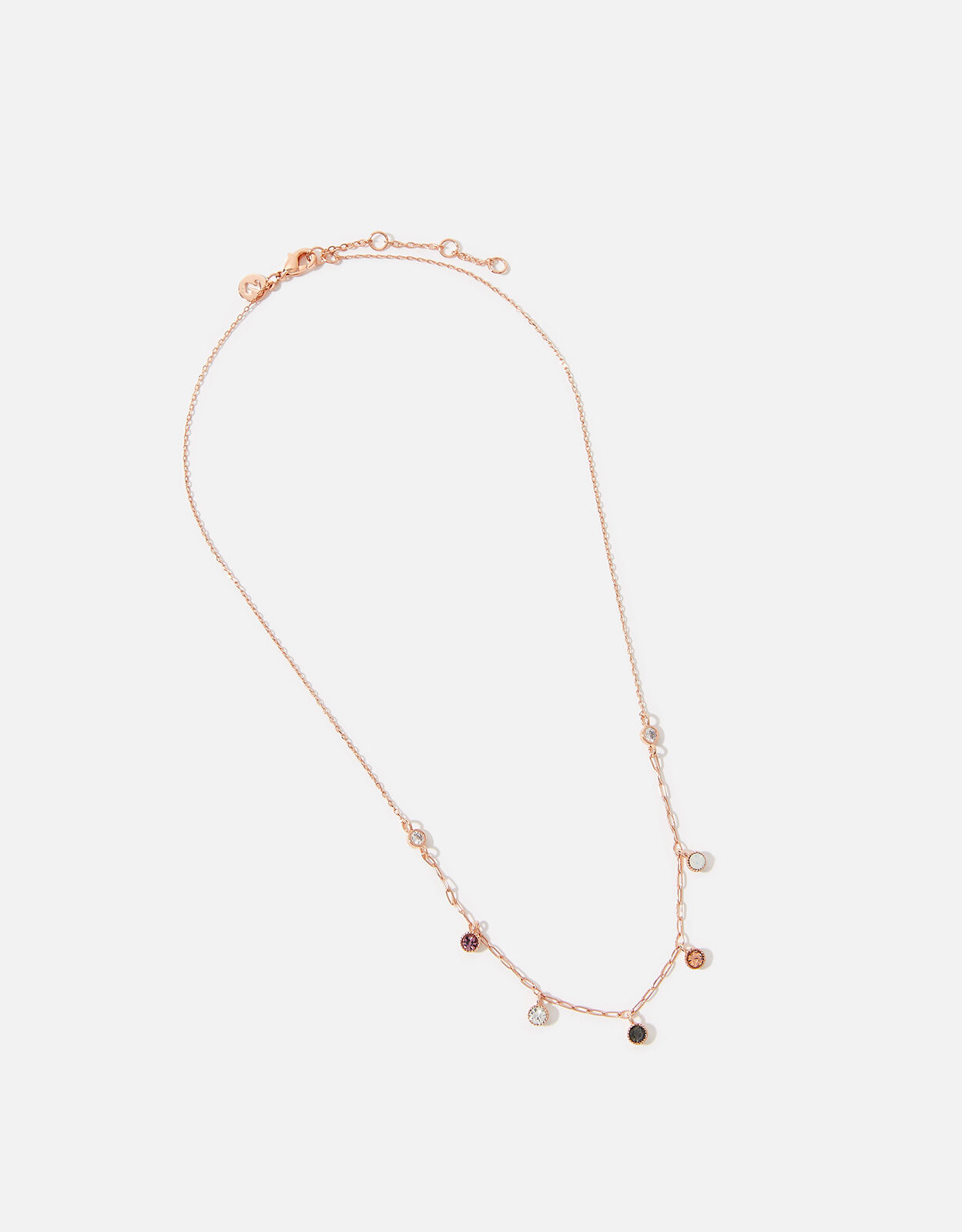 Rose Gold-Plated Gem Drop Necklace | Z 