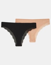 2-Pack Lace-Back Brazilian Briefs, Multi (ASSORTED), large