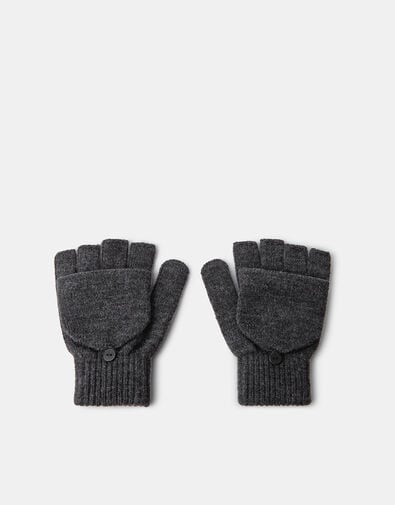 Plain Capped Gloves, Grey (GREY), large