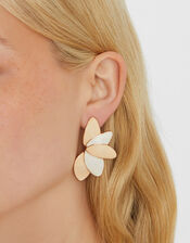 Enamel Petal Drop Earrings, , large