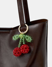 Beaded Cherry Bag Charm, , large