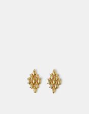 14ct Gold-Plated Diamond Drop Earrings, , large