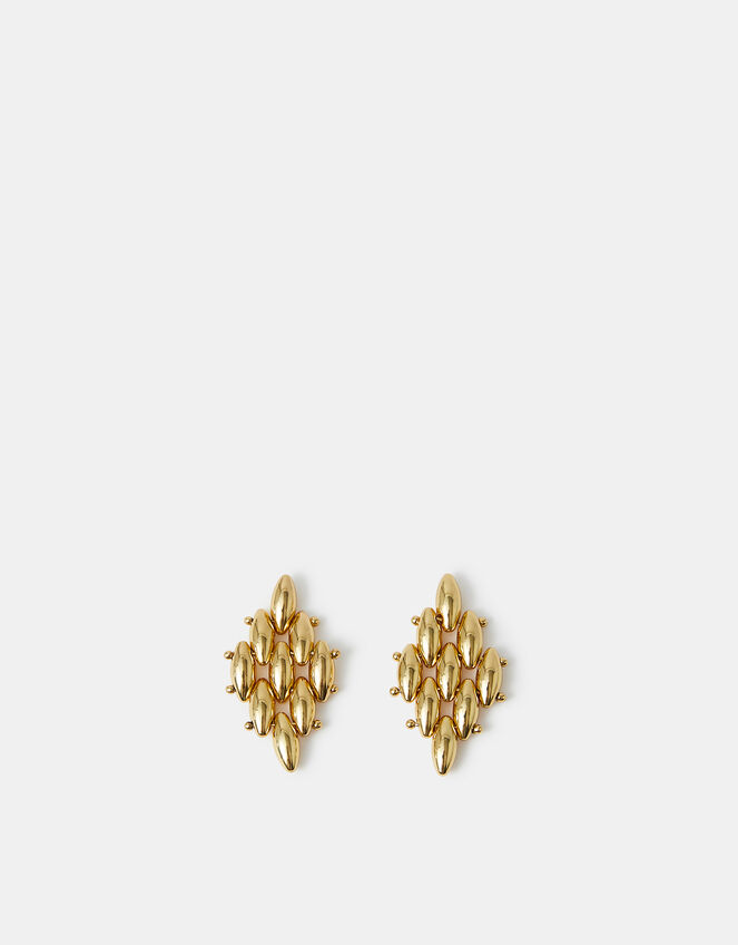 14ct Gold-Plated Diamond Drop Earrings, , large