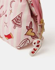 Christmas Stripe Make Up Bag, , large